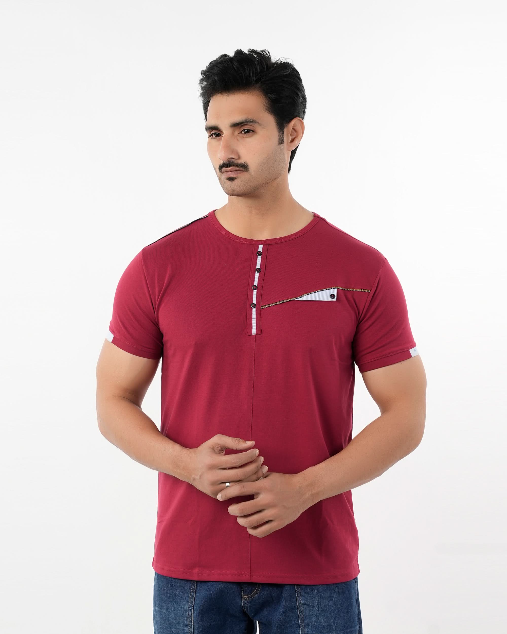 Men's Half Sleeves T-Shirt - Red, Men's T-Shirts & Polos, Chase Value, Chase Value