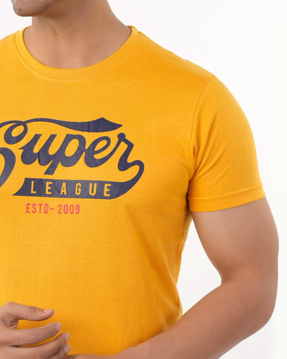 Men's Half Sleeves Round Neck Printed T-Shirt - Yellow, Men's T-Shirts & Polos, Chase Value, Chase Value