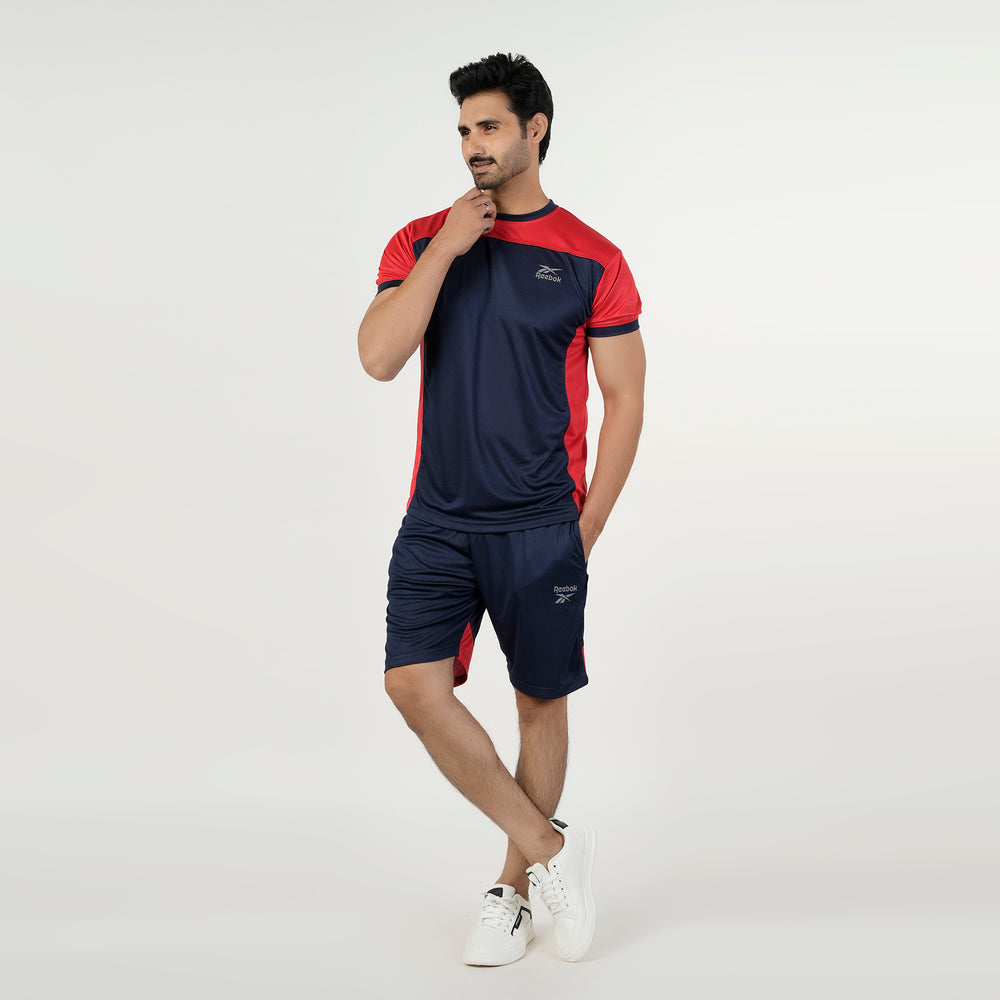 Men's Gym Wear T-Shirt With Short Track Suits - Navy Blue, Men's Track Suits, Chase Value, Chase Value