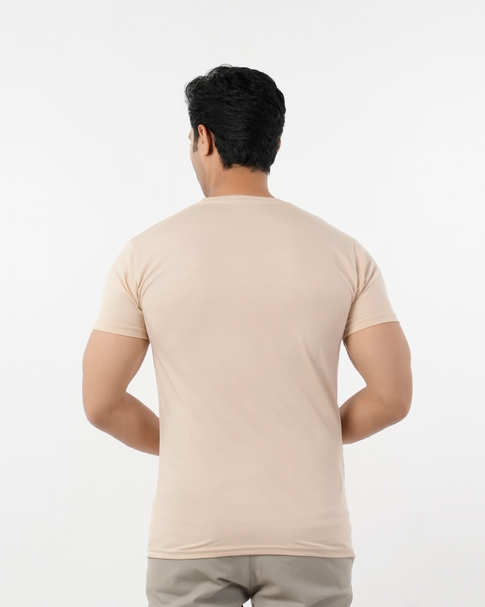 Men's Printed Half Sleeves Round Neck T-Shirt - Fawn, Men's T-Shirts & Polos, Chase Value, Chase Value