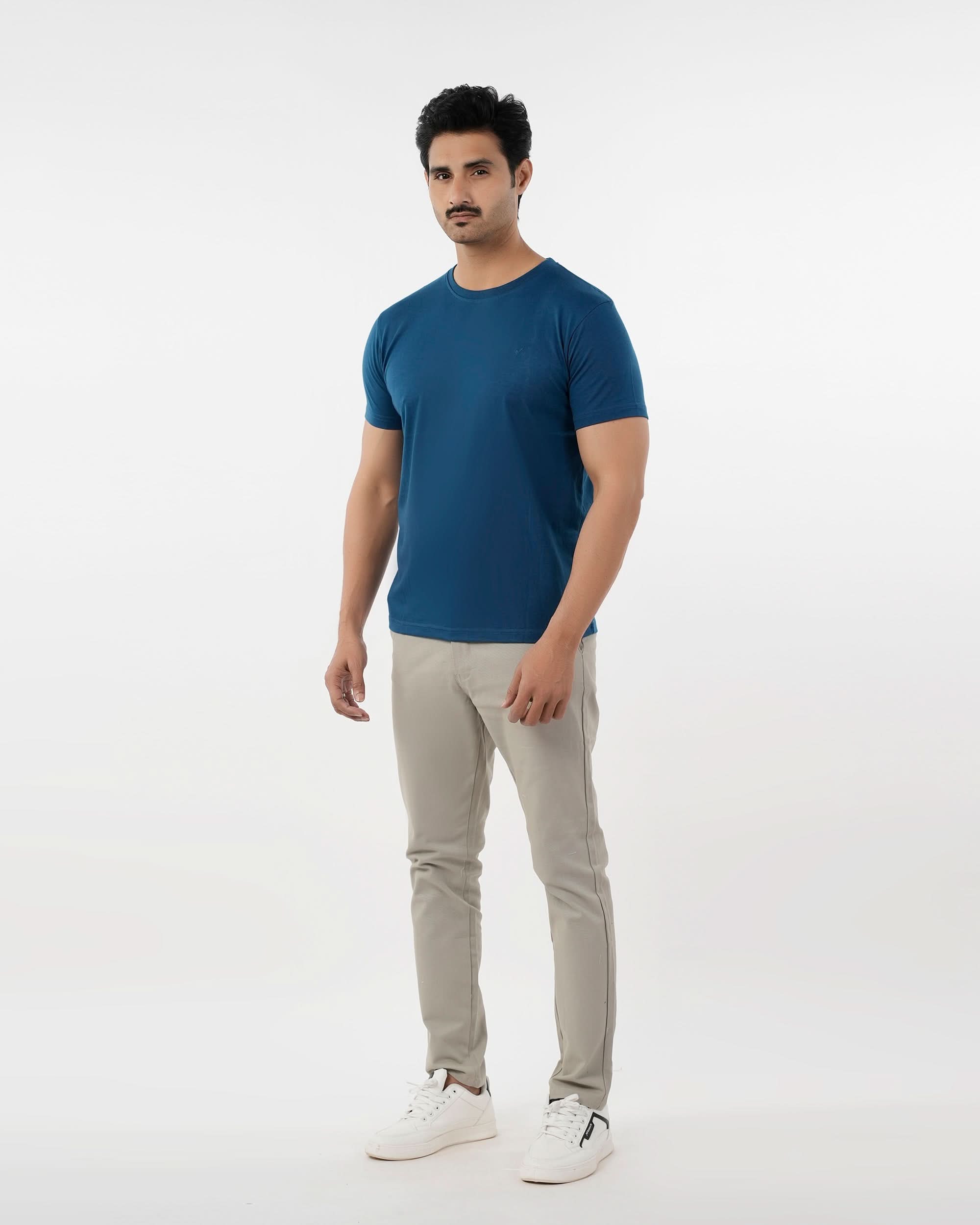 Men's Half Sleeves Round Neck Printed T-Shirt - Navy Blue, Men's T-Shirts & Polos, Chase Value, Chase Value