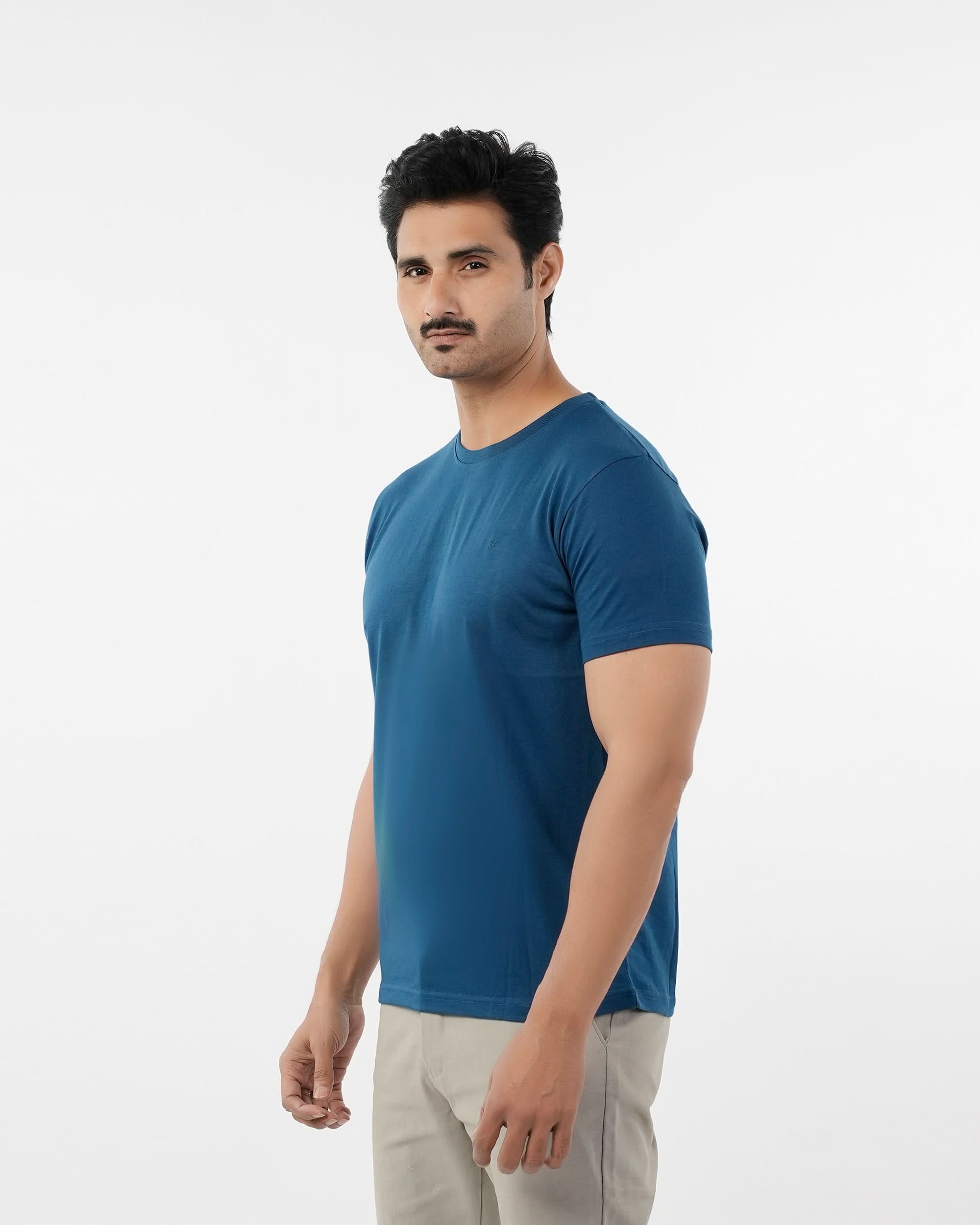 Men's Half Sleeves Round Neck Printed T-Shirt - Navy Blue, Men's T-Shirts & Polos, Chase Value, Chase Value