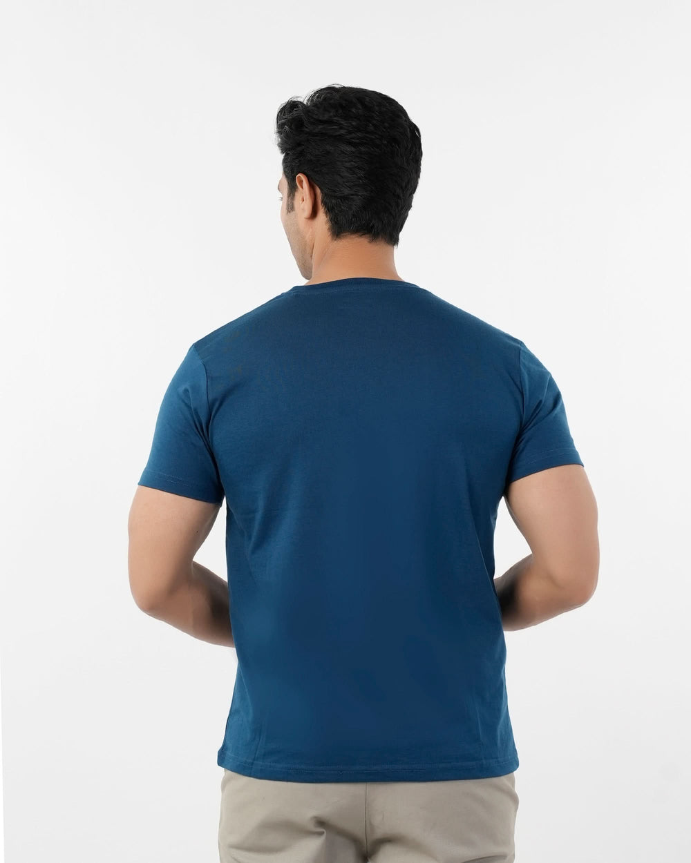 Men's Half Sleeves Round Neck Printed T-Shirt - Navy Blue, Men's T-Shirts & Polos, Chase Value, Chase Value