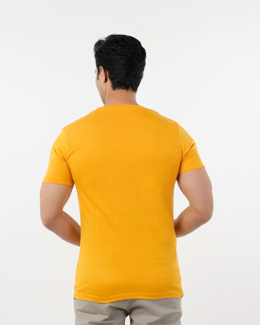 Men's Half Sleeves Round Neck Printed T-Shirt - Yellow, Men's T-Shirts & Polos, Chase Value, Chase Value