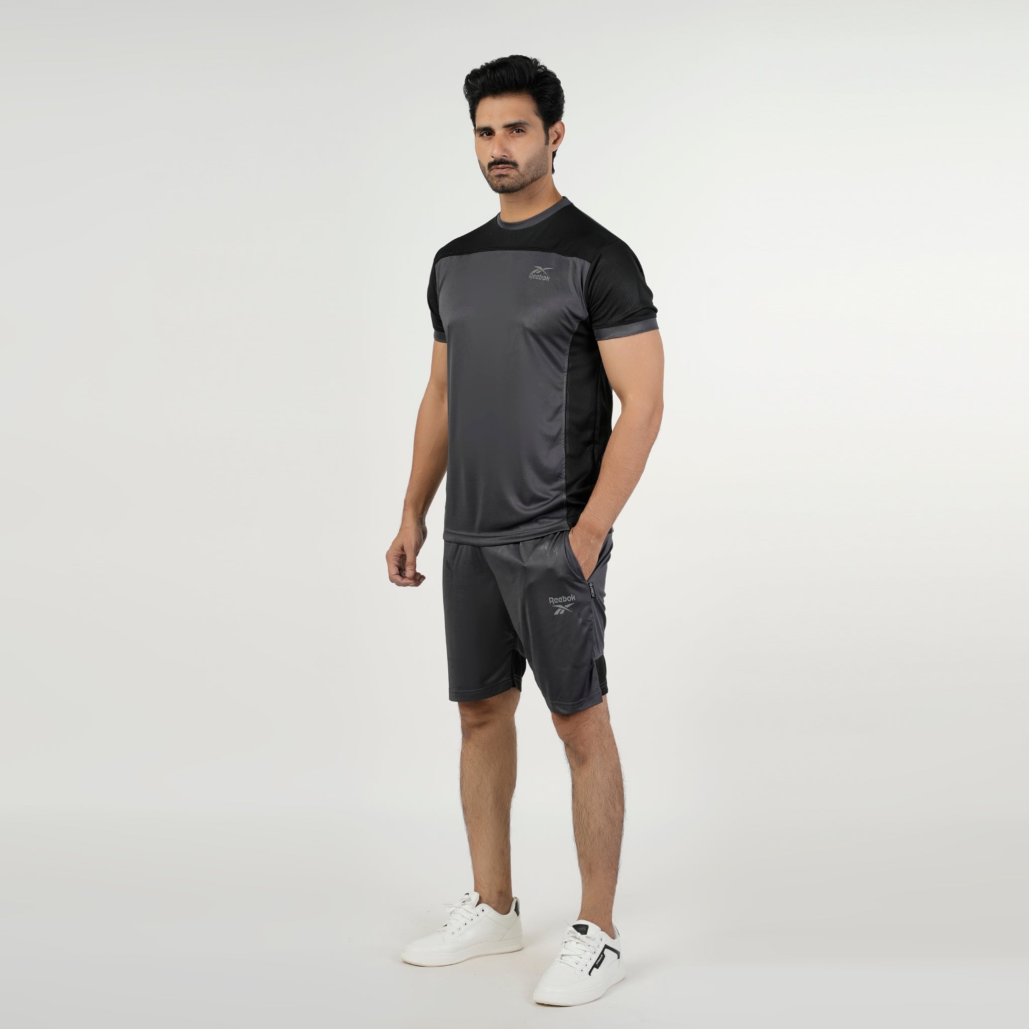 Men's Gym Wear T-Shirt With Short Track Suits - Dark Grey, Men's Track Suits, Chase Value, Chase Value
