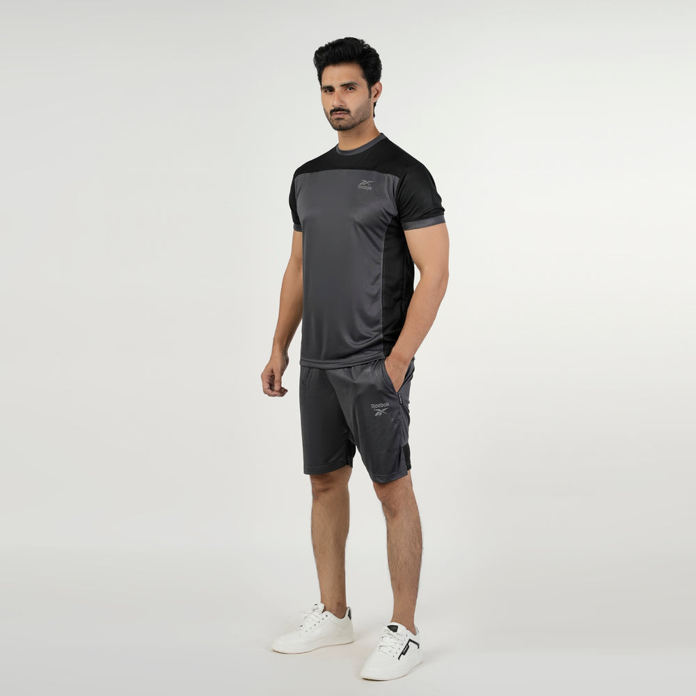 Men's Gym Wear T-Shirt With Short Track Suits - Dark Grey, Men's Track Suits, Chase Value, Chase Value