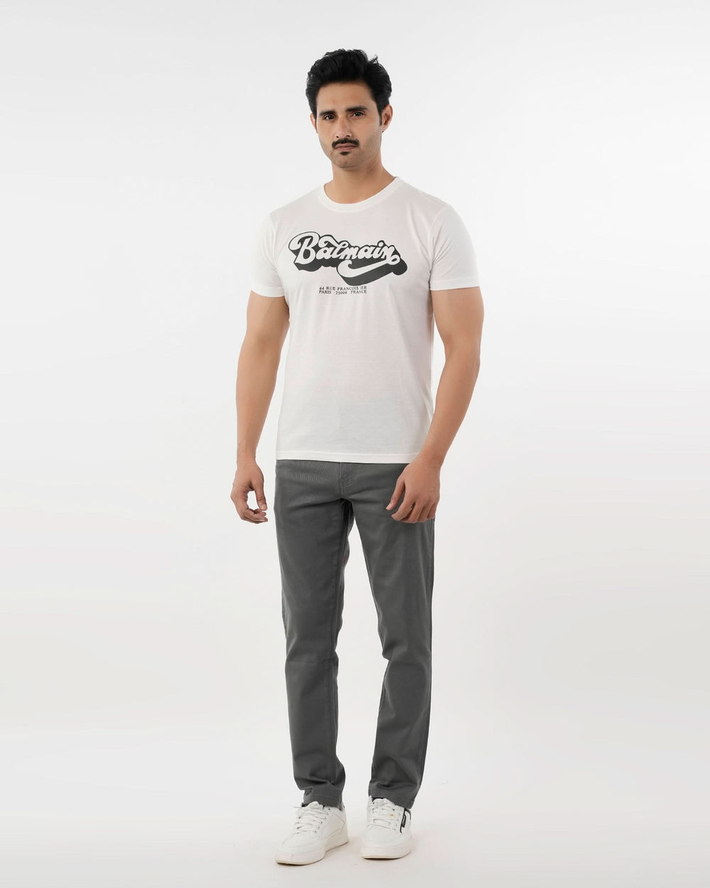 Men's Half Sleeves Round Neck Printed T-Shirt - White, Men's T-Shirts & Polos, Chase Value, Chase Value