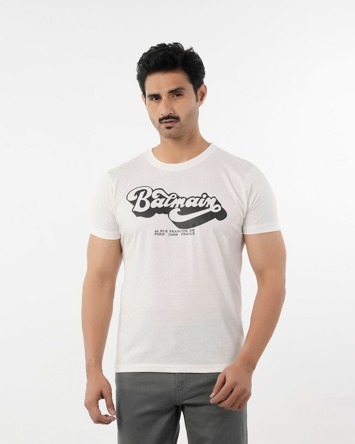 Men's Half Sleeves Round Neck Printed T-Shirt - White, Men's T-Shirts & Polos, Chase Value, Chase Value