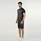 Men's Gym Wear T-Shirt With Short Track Suits - Dark Grey, Men's Track Suits, Chase Value, Chase Value