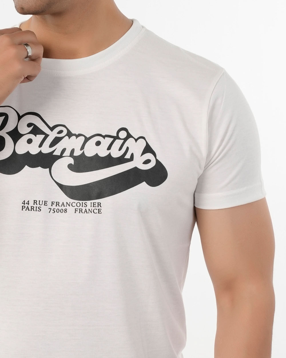 Men's Half Sleeves Round Neck Printed T-Shirt - White, Men's T-Shirts & Polos, Chase Value, Chase Value