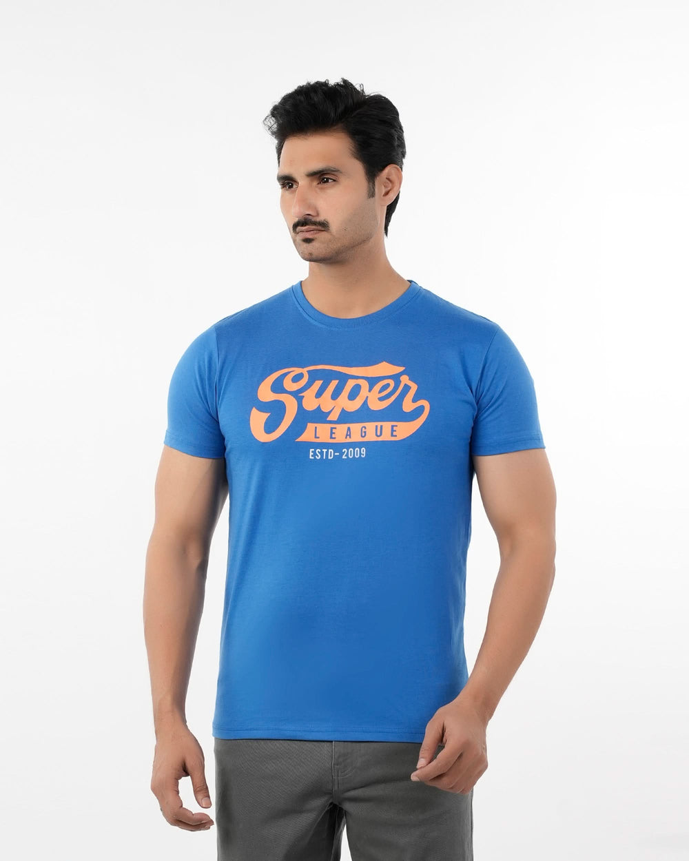 Men's Half Sleeves Round Neck Printed T-Shirt - Blue, Men's T-Shirts & Polos, Chase Value, Chase Value