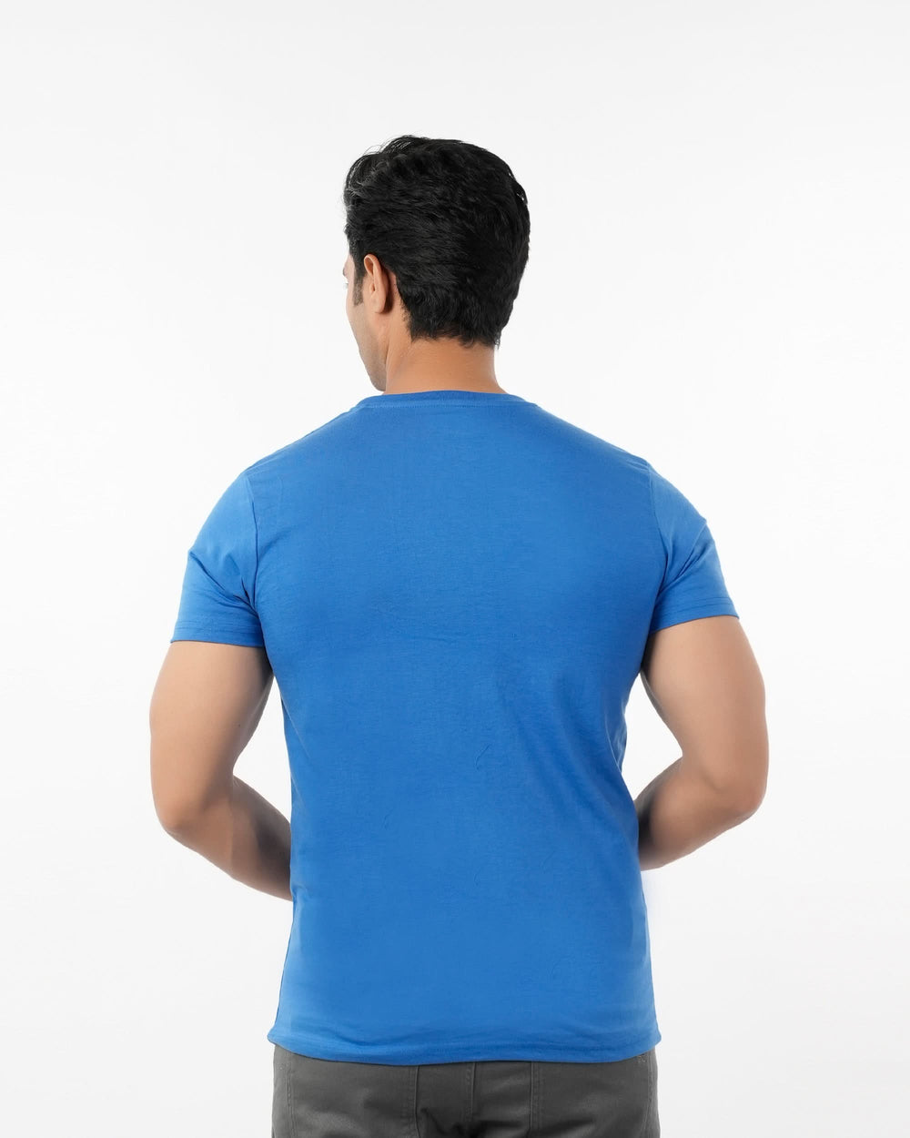 Men's Half Sleeves Round Neck Printed T-Shirt - Blue, Men's T-Shirts & Polos, Chase Value, Chase Value