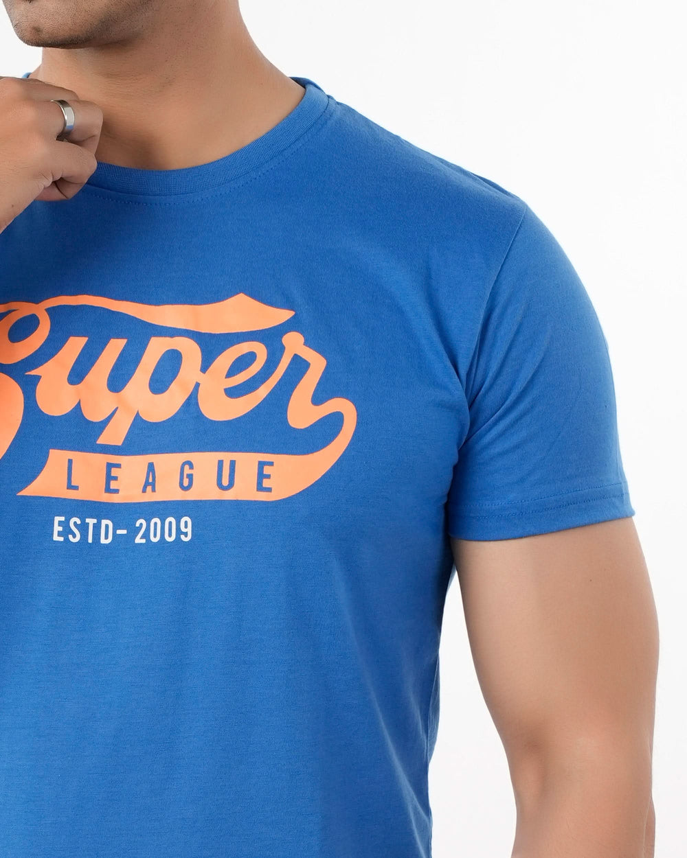 Men's Half Sleeves Round Neck Printed T-Shirt - Blue, Men's T-Shirts & Polos, Chase Value, Chase Value