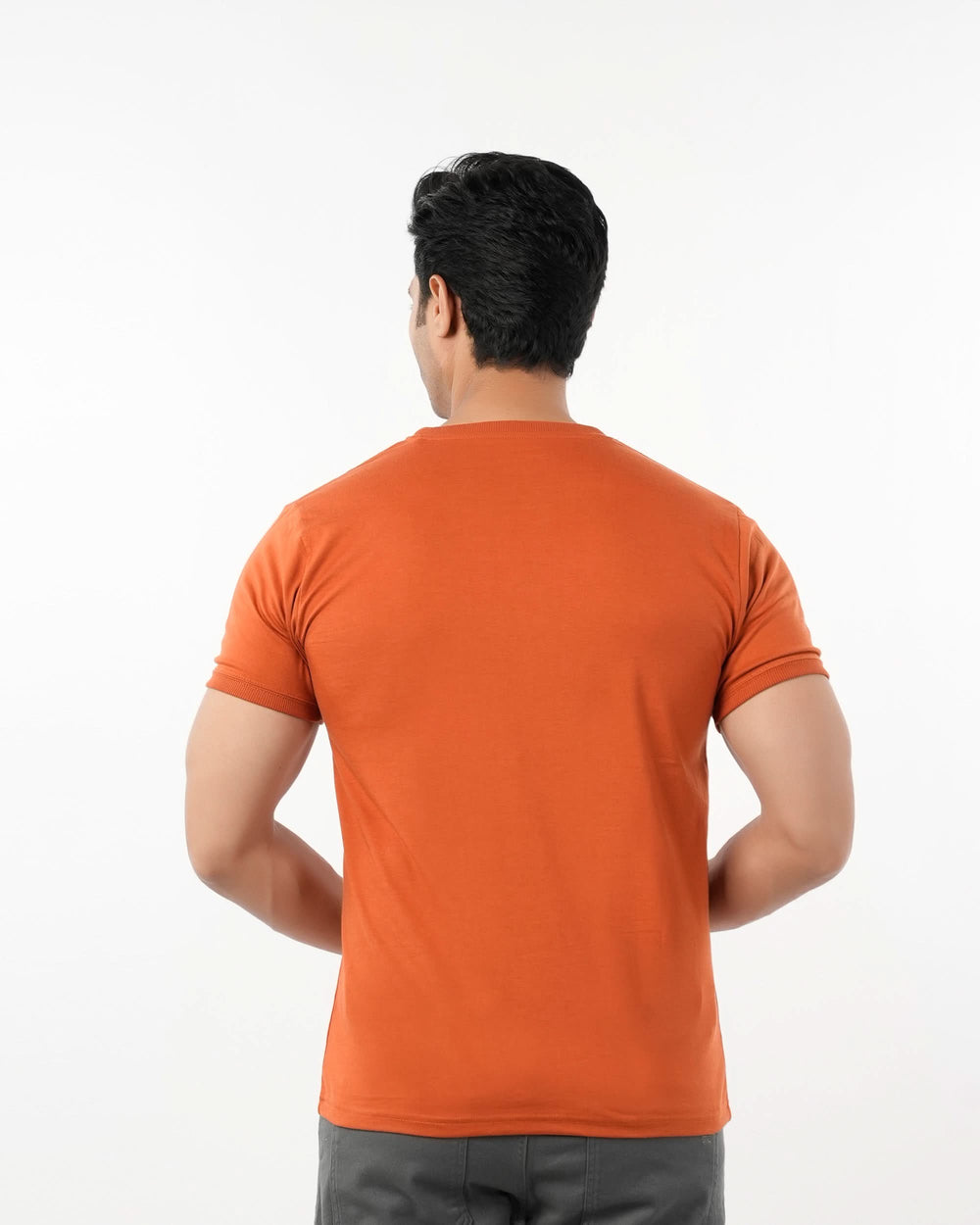 Men's Half Sleeves Round Neck Printed T-Shirt - Rust, Men's T-Shirts & Polos, Chase Value, Chase Value