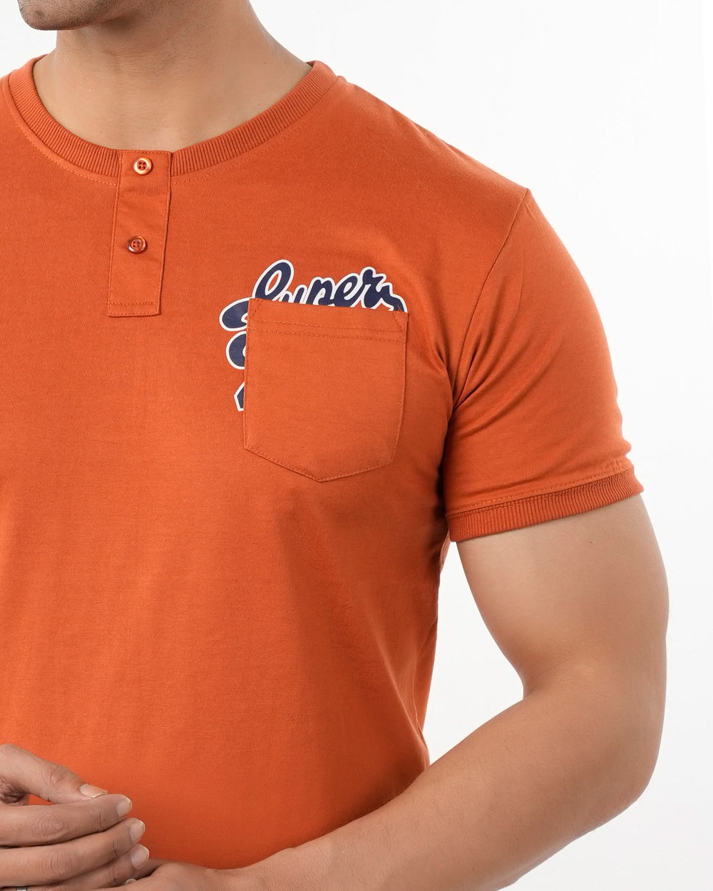 Men's Half Sleeves Round Neck Printed T-Shirt - Rust, Men's T-Shirts & Polos, Chase Value, Chase Value
