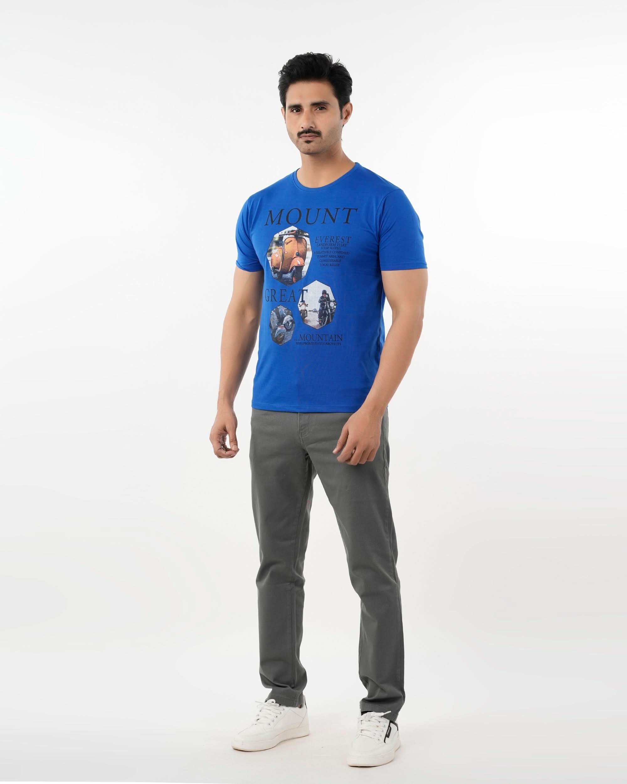 Men's Round Neck Half Sleeves T-Shirt - Royal Blue, Men's T-Shirts & Polos, Chase Value, Chase Value