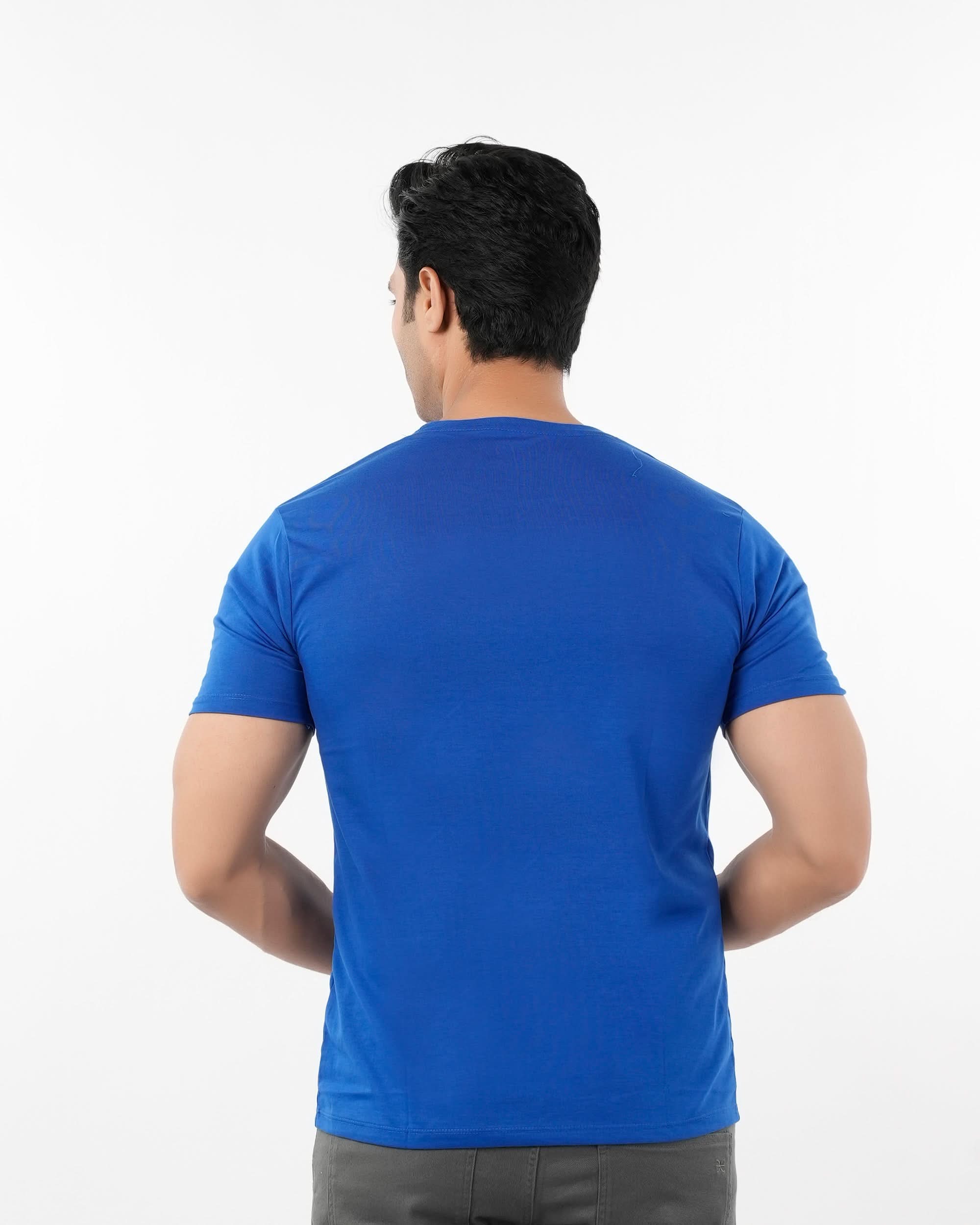 Men's Round Neck Half Sleeves T-Shirt - Royal Blue, Men's T-Shirts & Polos, Chase Value, Chase Value