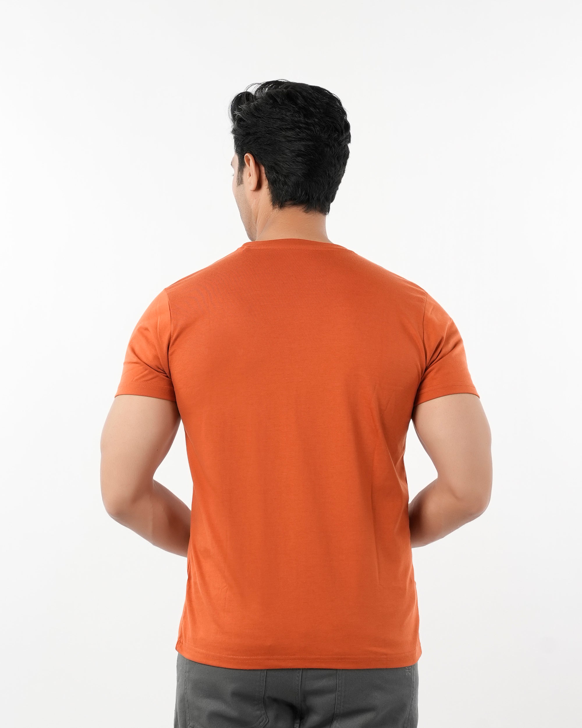 Men's Half Sleeves T-Shirt - Rust, Men's T-Shirts & Polos, Chase Value, Chase Value