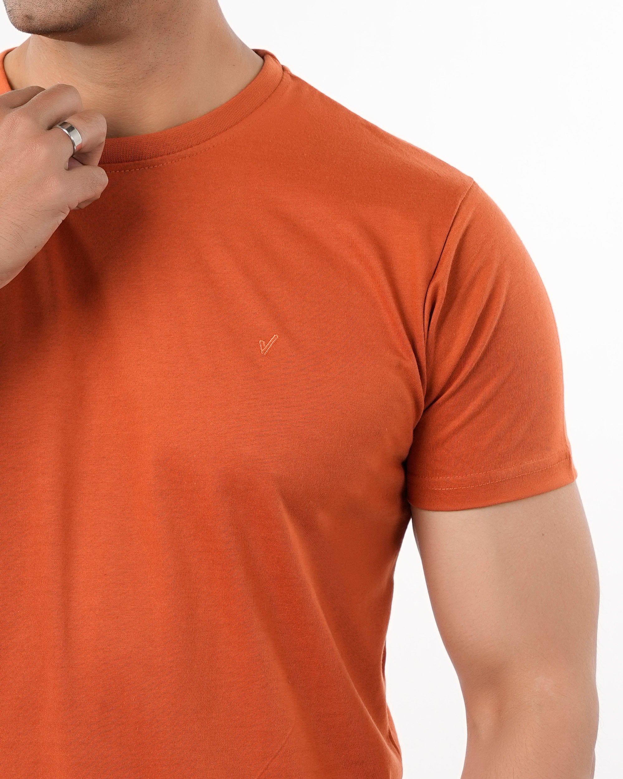 Men's Half Sleeves T-Shirt - Rust, Men's T-Shirts & Polos, Chase Value, Chase Value