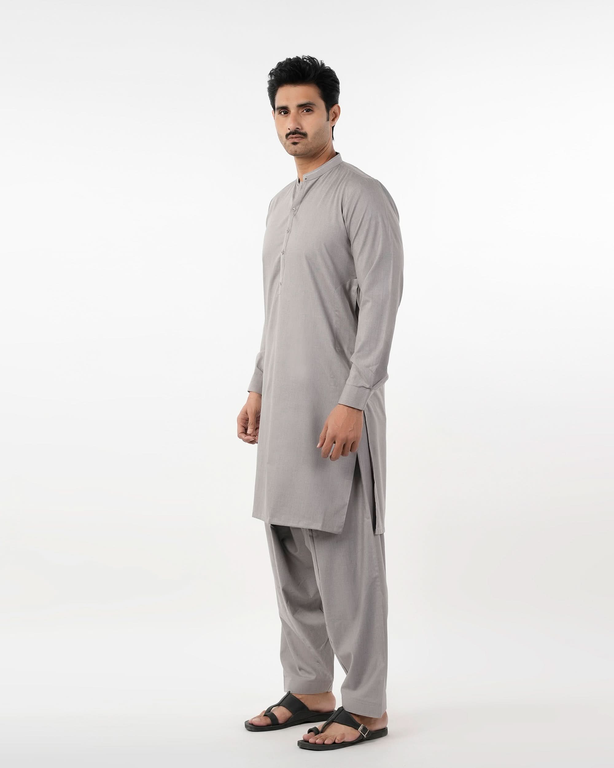 Eminent Men's Trim Fit Shalwar Suit - Steel Grey, Men's Shalwar Kameez, Eminent, Chase Value