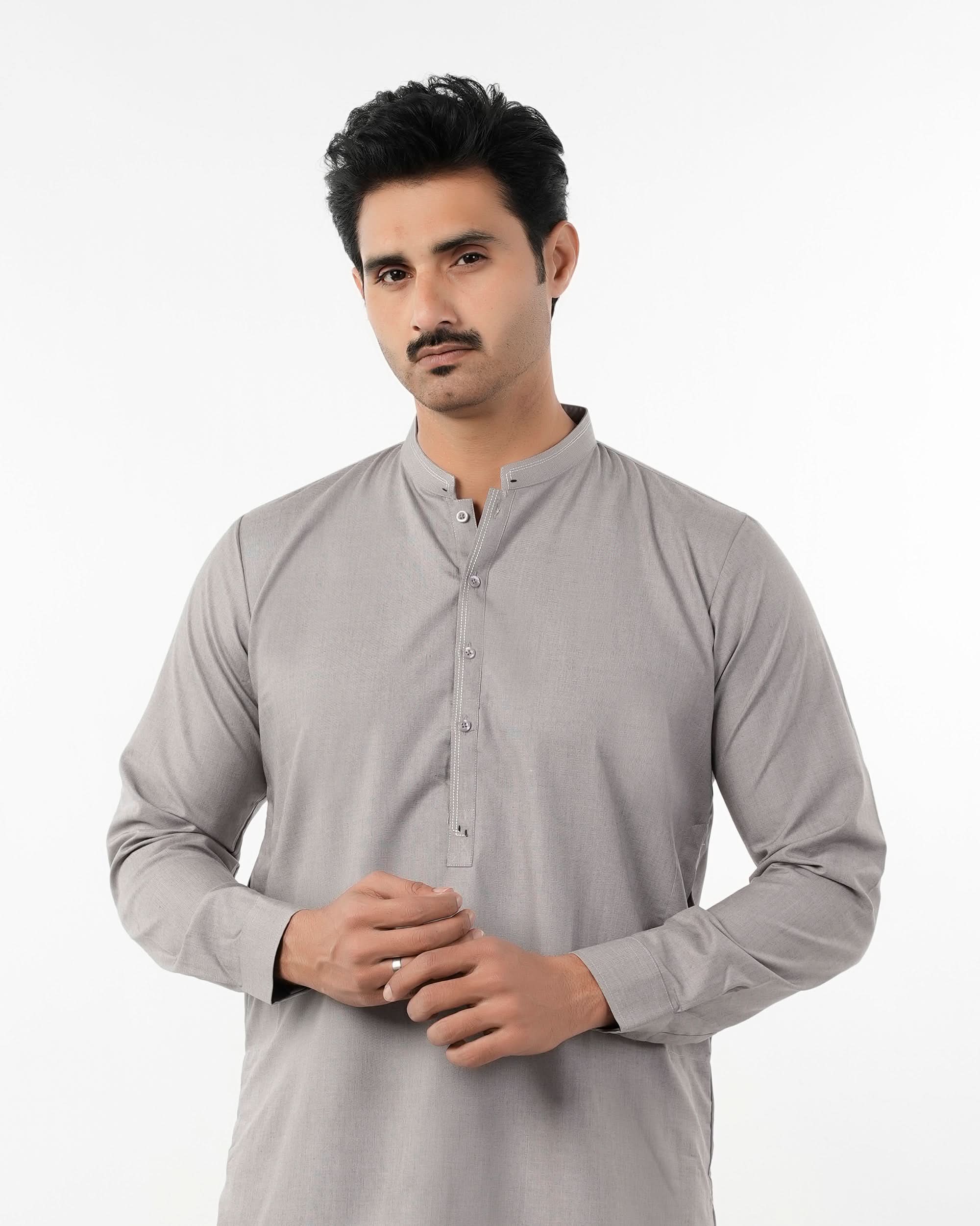 Eminent Men's Trim Fit Shalwar Suit - Steel Grey, Men's Shalwar Kameez, Eminent, Chase Value