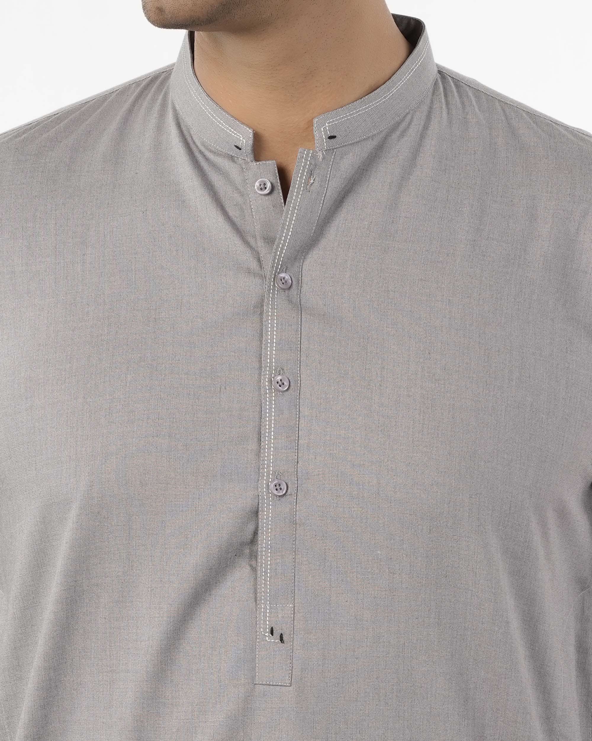 Eminent Men's Trim Fit Shalwar Suit - Steel Grey, Men's Shalwar Kameez, Eminent, Chase Value