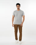 Men's Half Sleeves Round Neck T-Shirt - Ash Grey, Men's T-Shirts & Polos, Chase Value, Chase Value