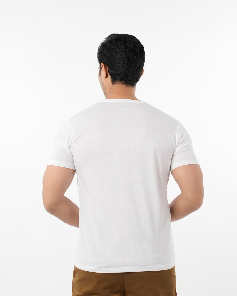 Men's Half Sleeves Round Neck Printed T-Shirt - White, Men's T-Shirts & Polos, Chase Value, Chase Value