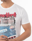 Men's Half Sleeves Round Neck Printed T-Shirt - White, Men's T-Shirts & Polos, Chase Value, Chase Value