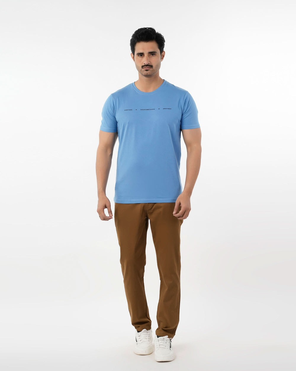 Eminent Men's Round Neck Half Sleeves Printed T-Shirt - Powder Blue, Men's T-Shirts & Polos, Eminent, Chase Value