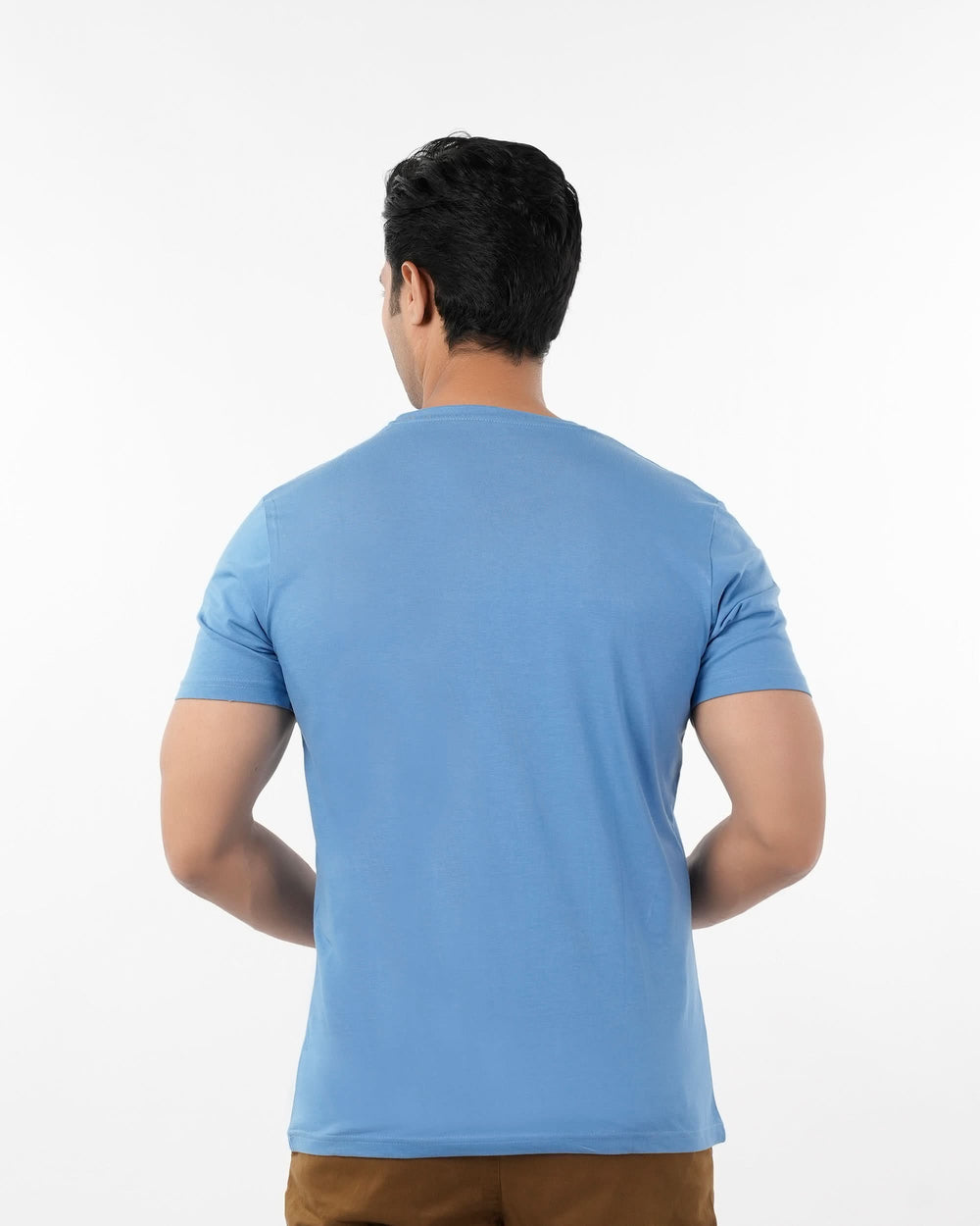 Eminent Men's Round Neck Half Sleeves Printed T-Shirt - Powder Blue, Men's T-Shirts & Polos, Eminent, Chase Value