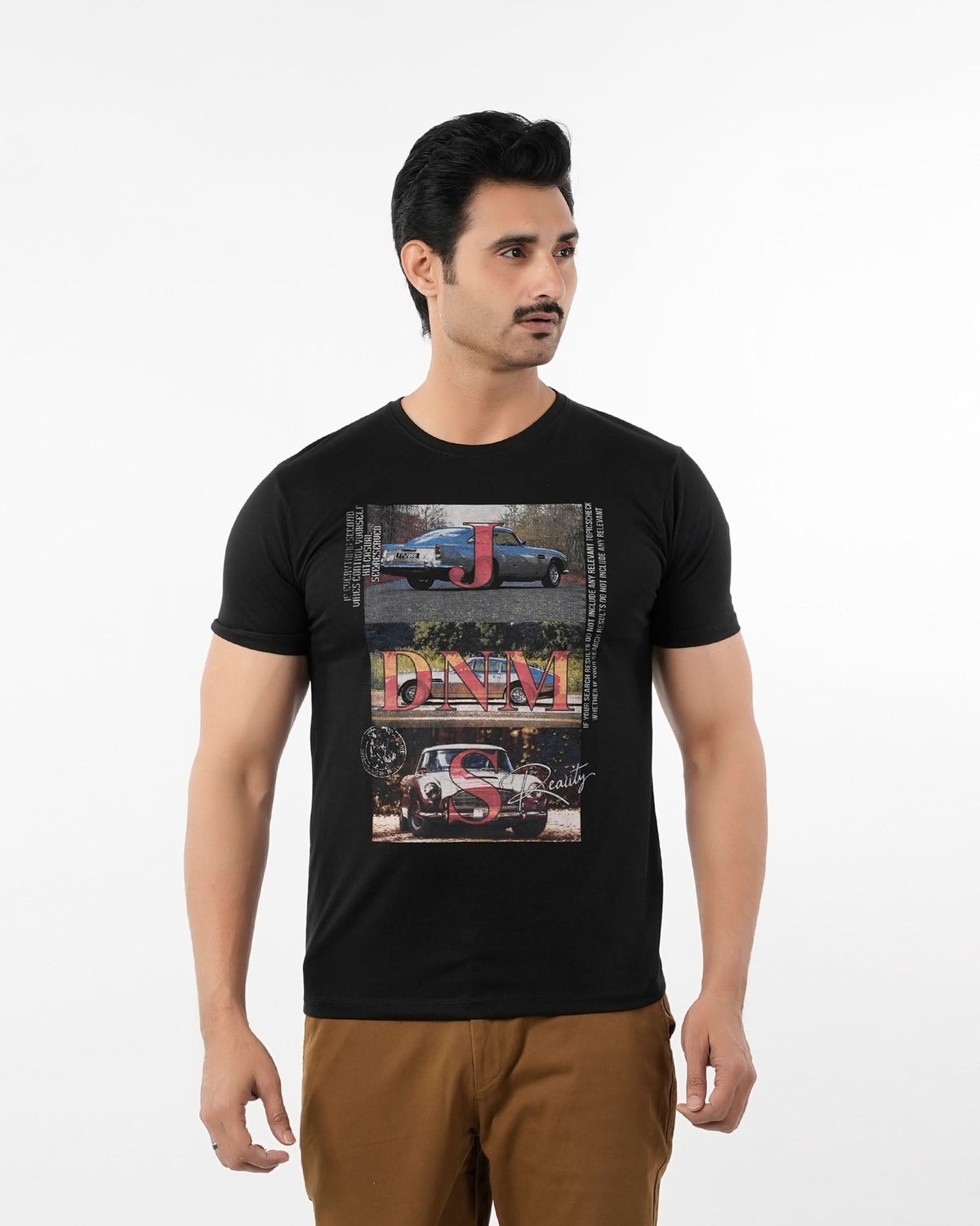 Men's Round Neck Half Sleeves T-Shirt - Black, Men's T-Shirts & Polos, Chase Value, Chase Value