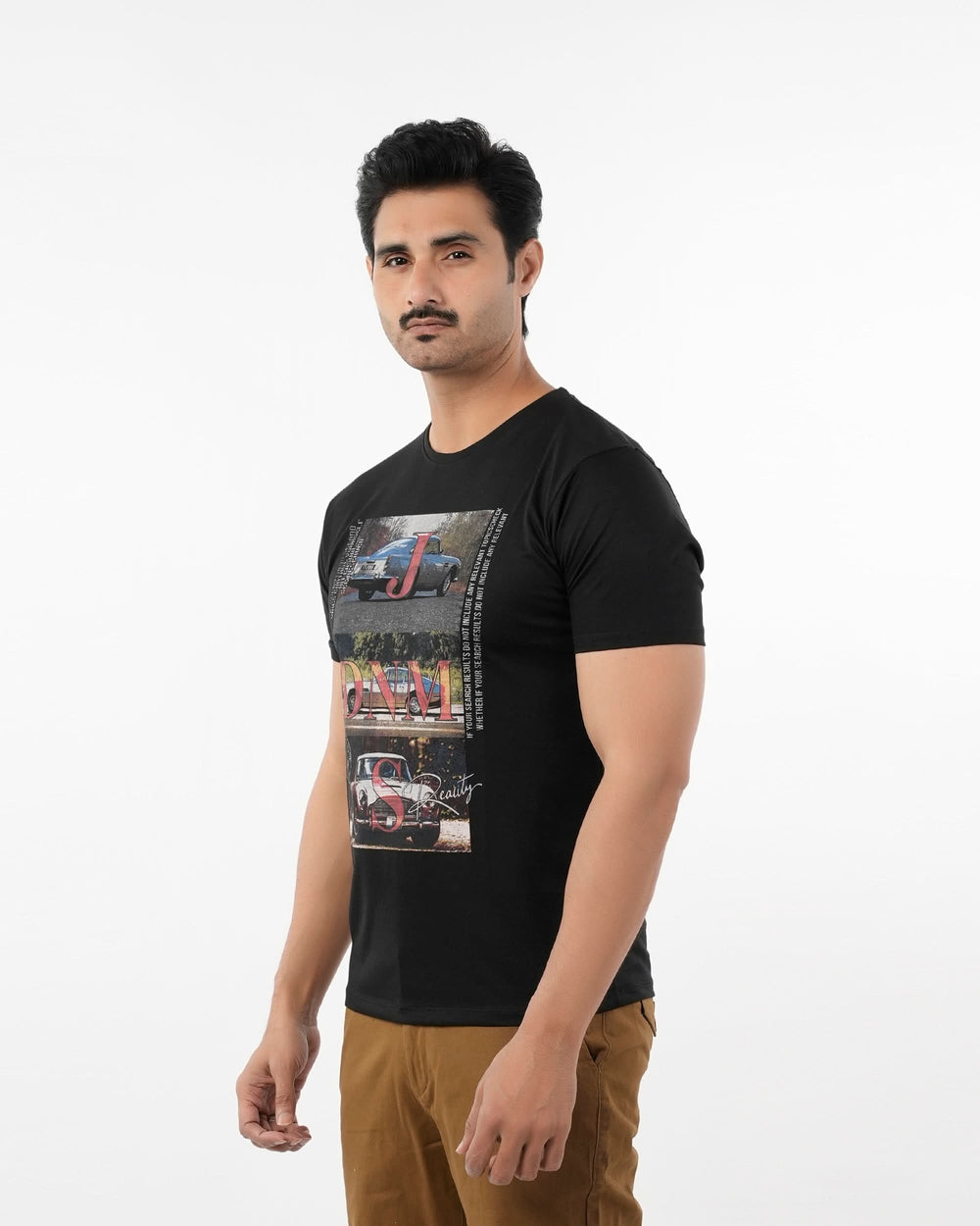 Men's Round Neck Half Sleeves T-Shirt - Black, Men's T-Shirts & Polos, Chase Value, Chase Value