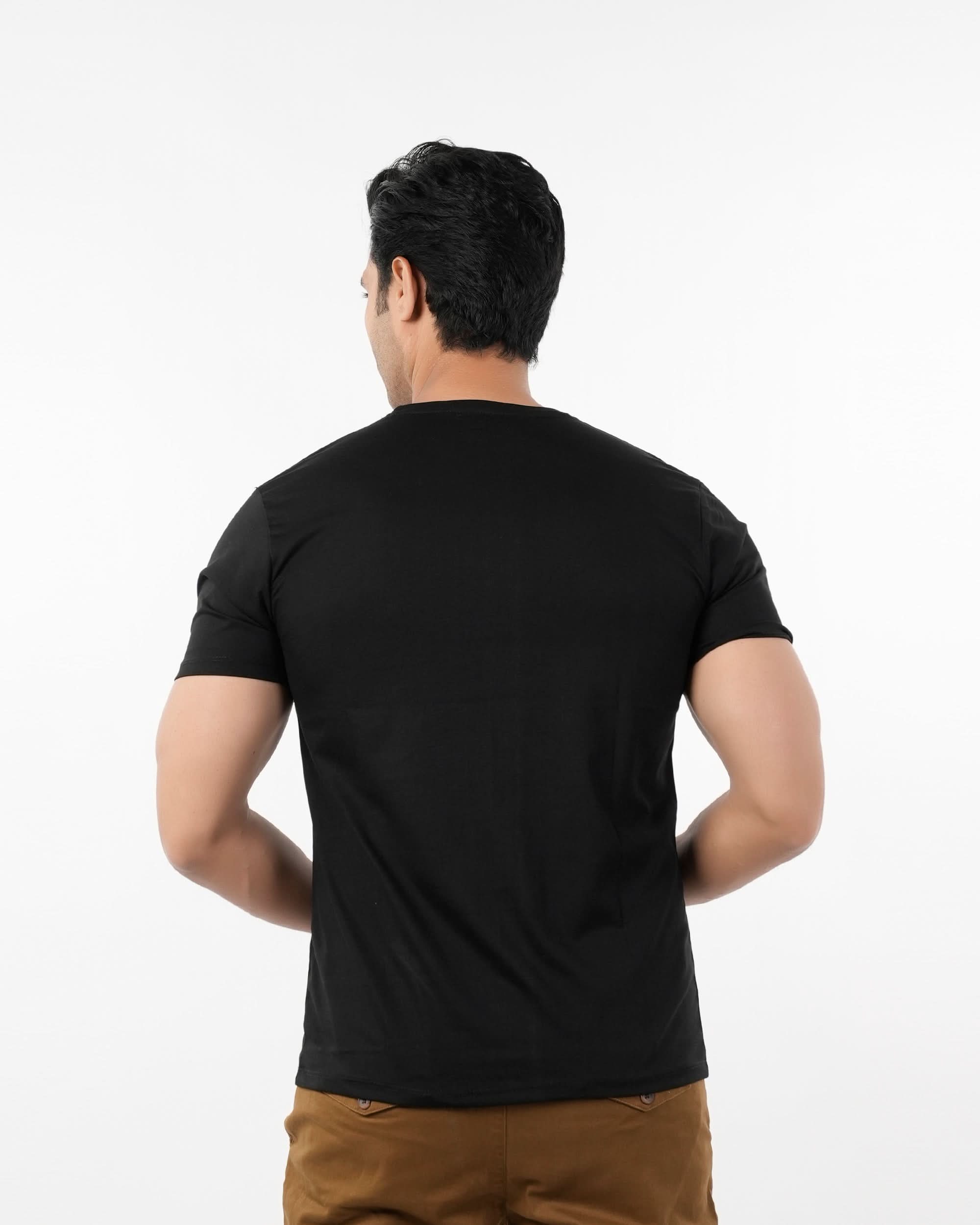 Men's Round Neck Half Sleeves T-Shirt - Black, Men's T-Shirts & Polos, Chase Value, Chase Value