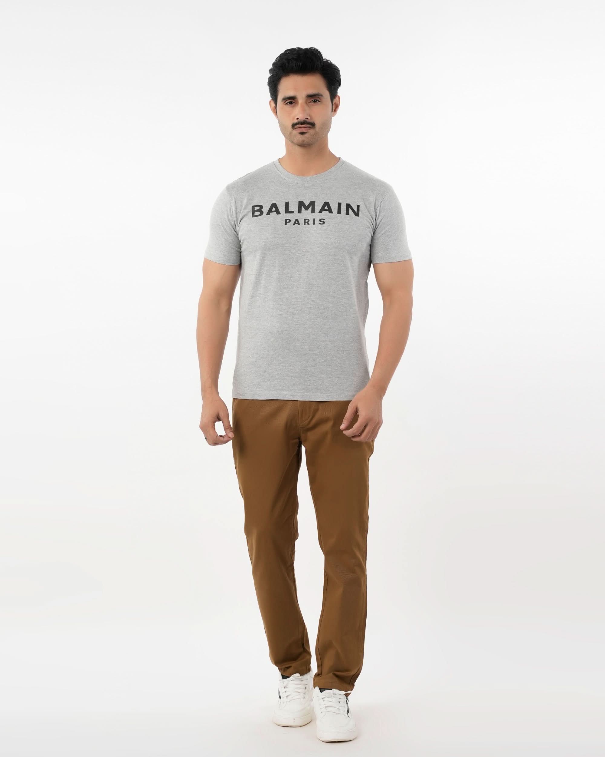 Men's Half Sleeves Round Neck Printed T-Shirt - Grey, Men's T-Shirts & Polos, Chase Value, Chase Value