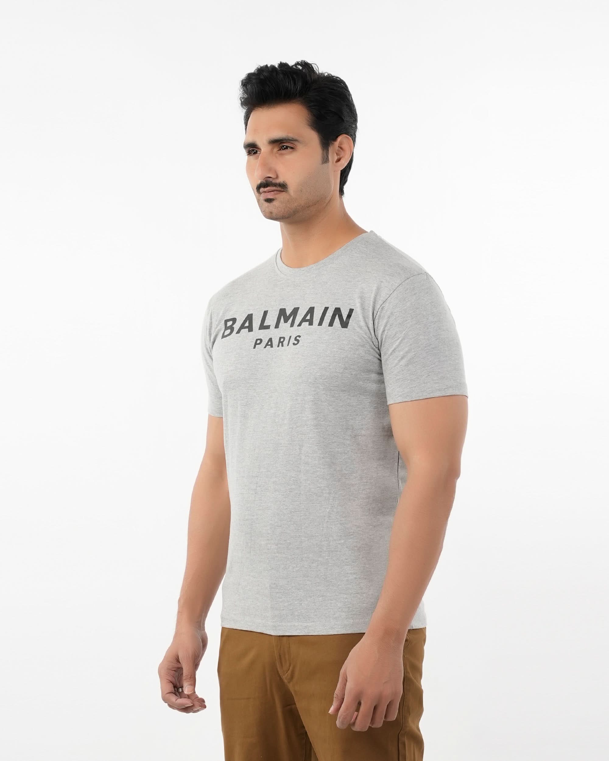 Men's Half Sleeves Round Neck Printed T-Shirt - Grey, Men's T-Shirts & Polos, Chase Value, Chase Value