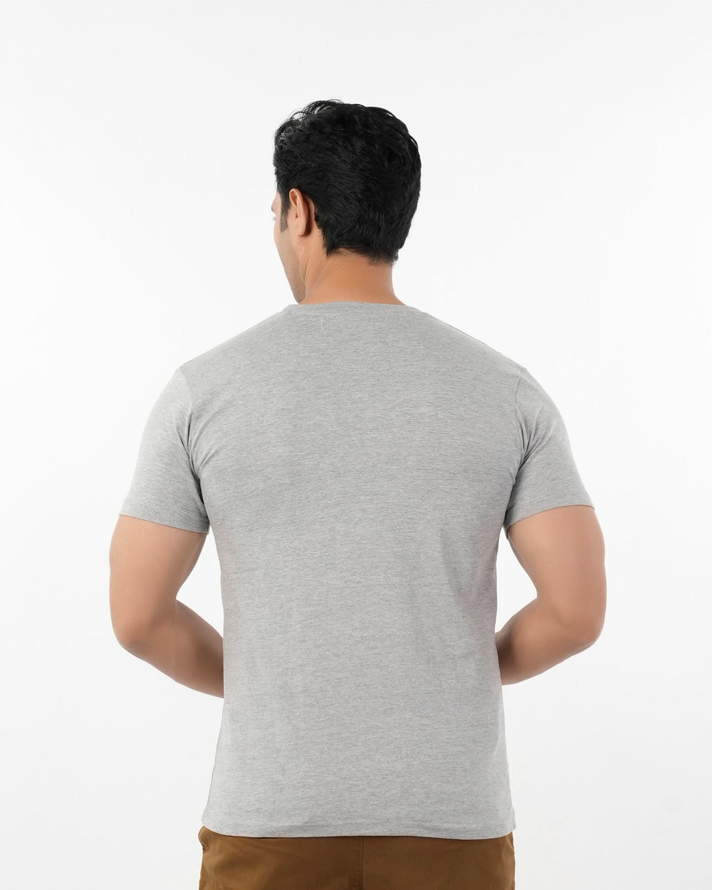 Men's Half Sleeves Round Neck Printed T-Shirt - Grey, Men's T-Shirts & Polos, Chase Value, Chase Value