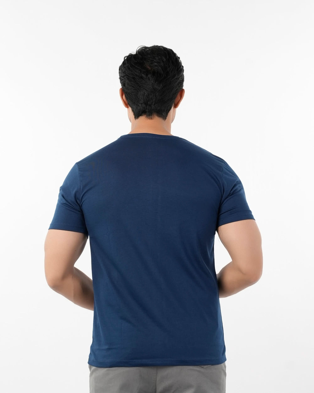 Men's Half Sleeves Round Neck Printed T-Shirt - Navy Blue, Men's T-Shirts & Polos, Chase Value, Chase Value