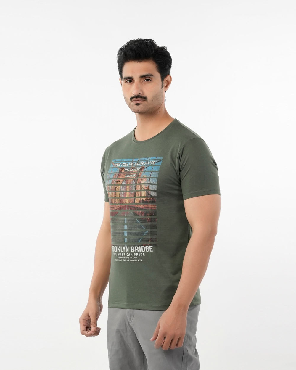 Men's Half Sleeves Round Neck Printed T-Shirt - Green, Men's T-Shirts & Polos, Chase Value, Chase Value