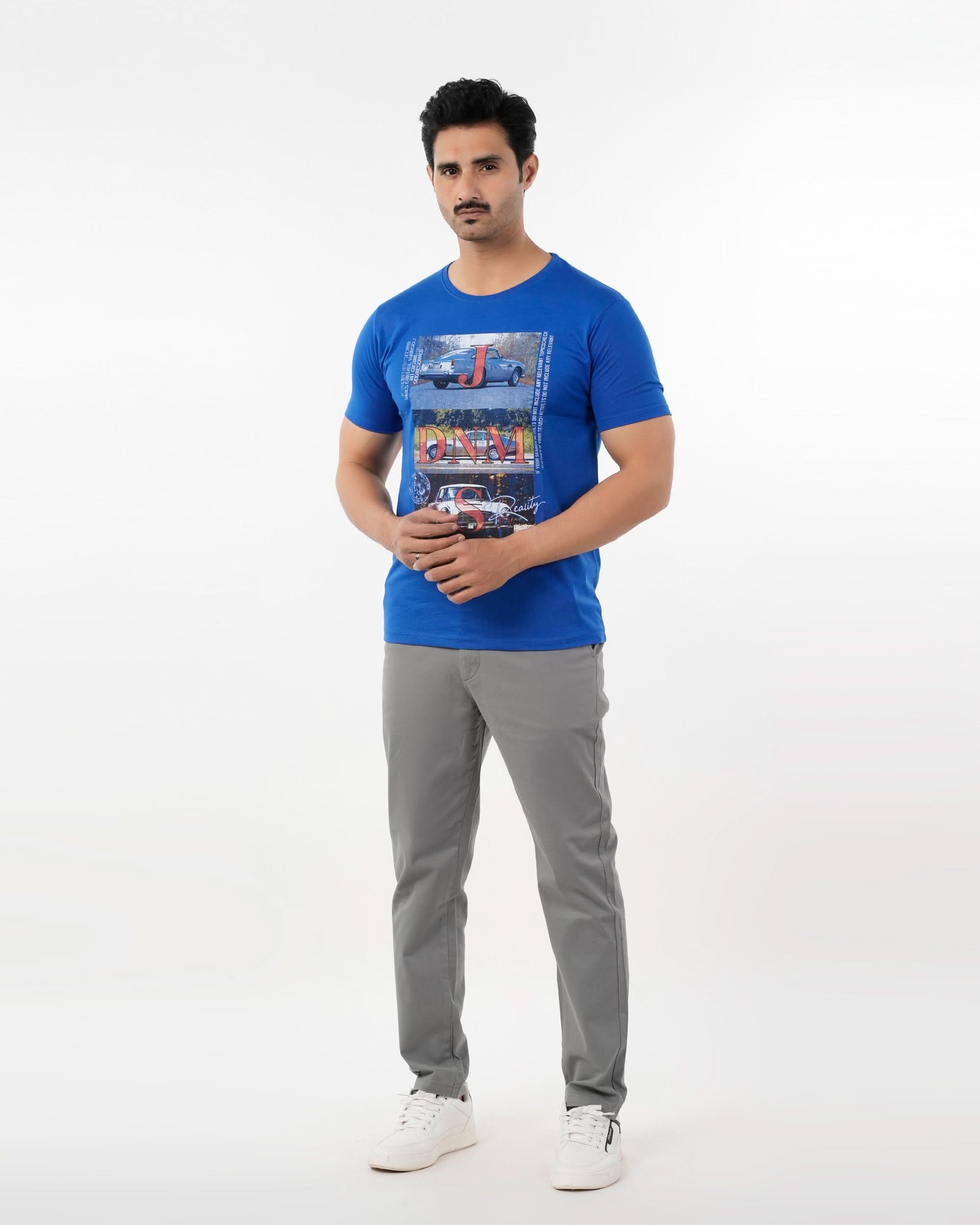 Men's Round Neck Half Sleeves T-Shirt - Royal Blue, Men's T-Shirts & Polos, Chase Value, Chase Value