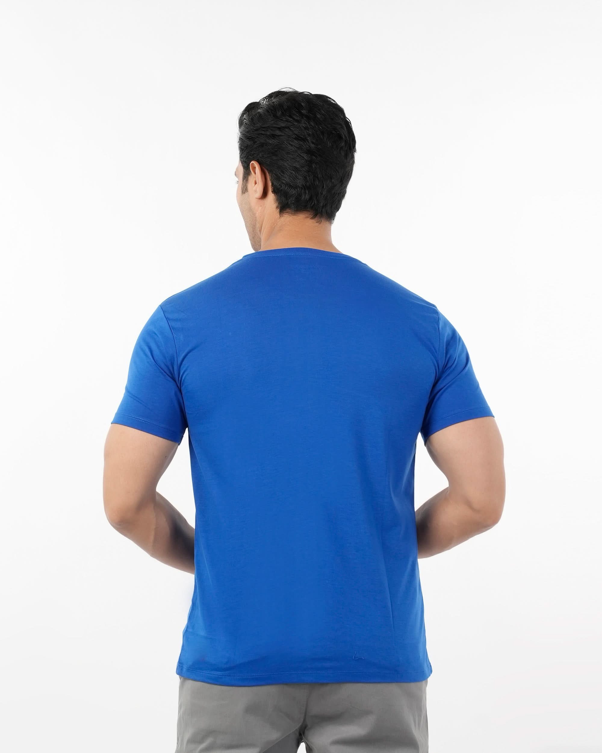 Men's Round Neck Half Sleeves T-Shirt - Royal Blue, Men's T-Shirts & Polos, Chase Value, Chase Value