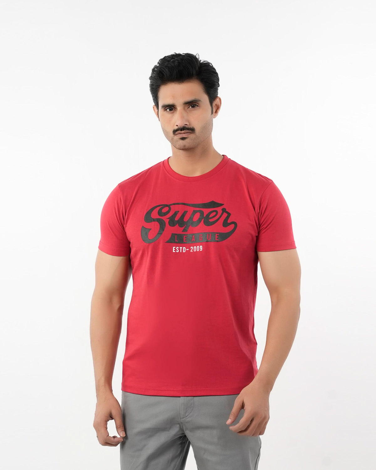 Men's Half Sleeves Round Neck Printed T-Shirt - Red, Men's T-Shirts & Polos, Chase Value, Chase Value