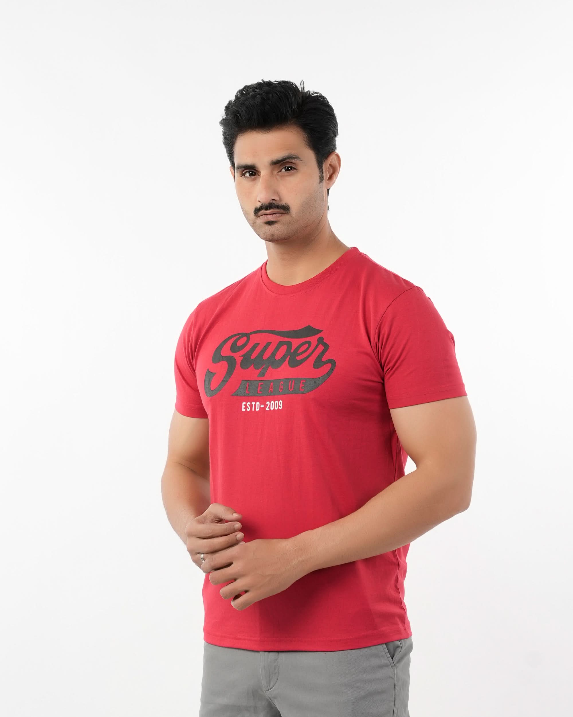 Men's Half Sleeves Round Neck Printed T-Shirt - Red, Men's T-Shirts & Polos, Chase Value, Chase Value