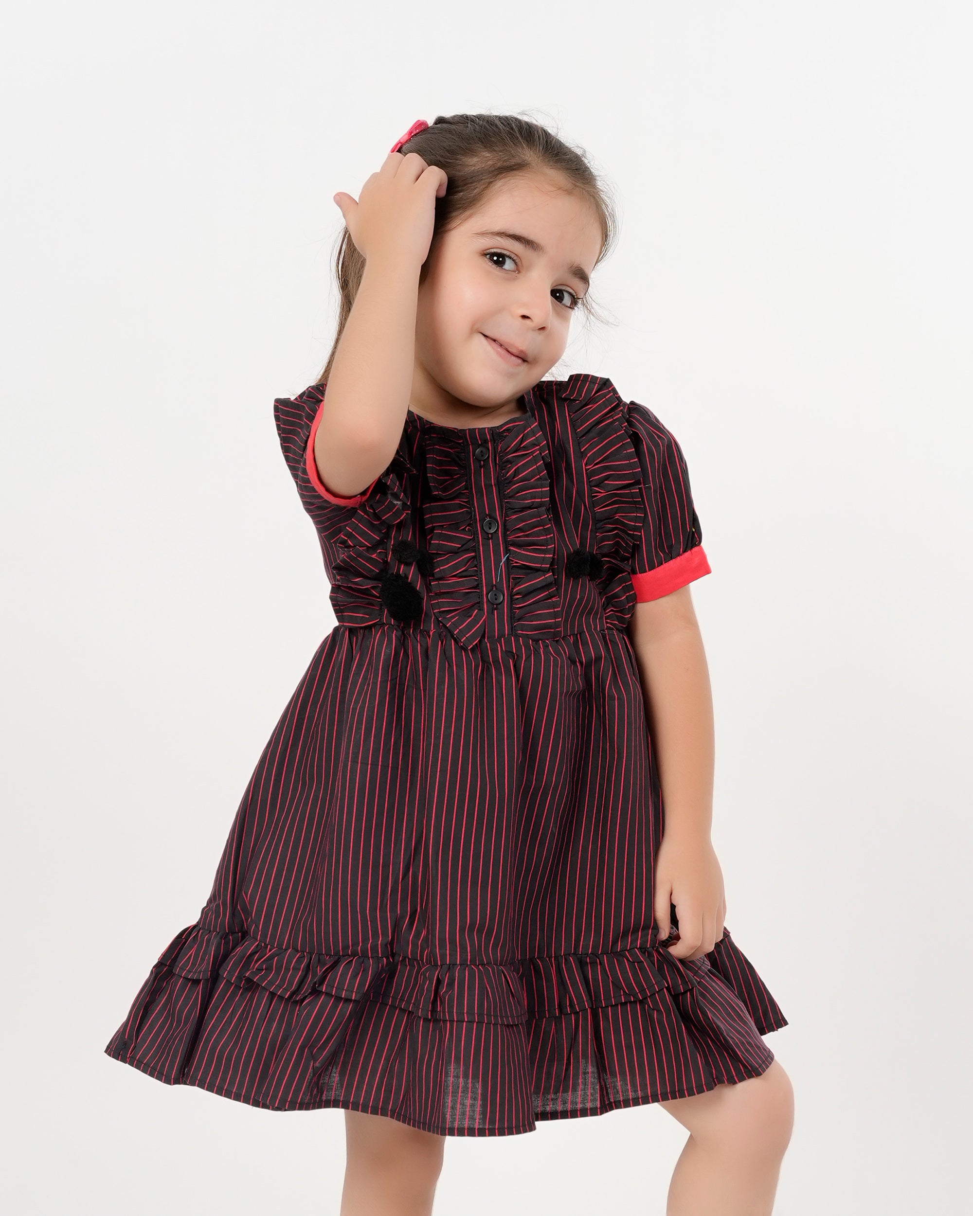 Eminent Girls Frock Stripe - Black, Girls Frocks, Eminent, Chase Value