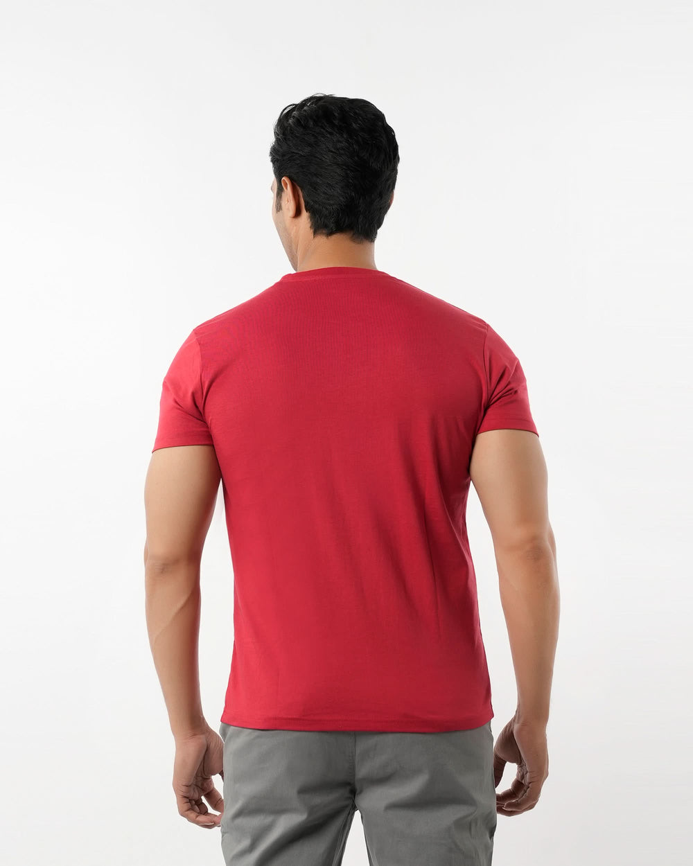 Men's Half Sleeves Round Neck Printed T-Shirt - Red, Men's T-Shirts & Polos, Chase Value, Chase Value