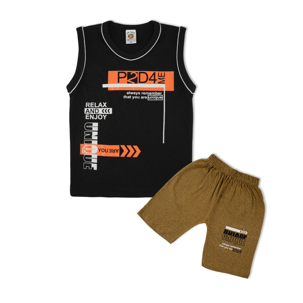 Valuable Boys Sando Suit - Black, Boys Sets & Suits, Chase Value, Chase Value