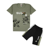 Value Boy’s Shirt & Shorts Set – Casual Summer Outfit - Olive Green, Boys Sets & Suits, Chase Value, Chase Value