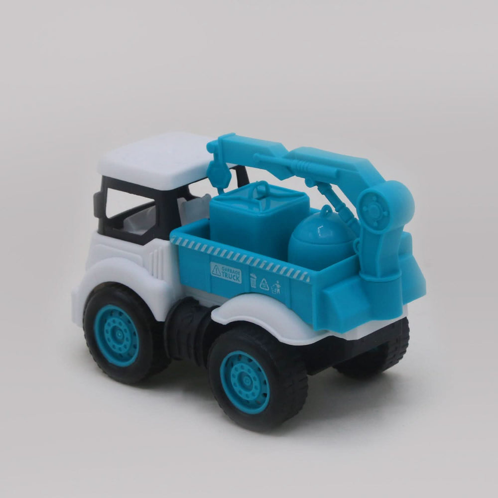 Pull Back Trash Truck Toy - White, Die-cast Model Car, Chase Value, Chase Value