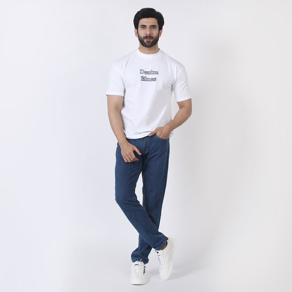 Eminent Men's Half Sleeves Printed T-Shirt - White