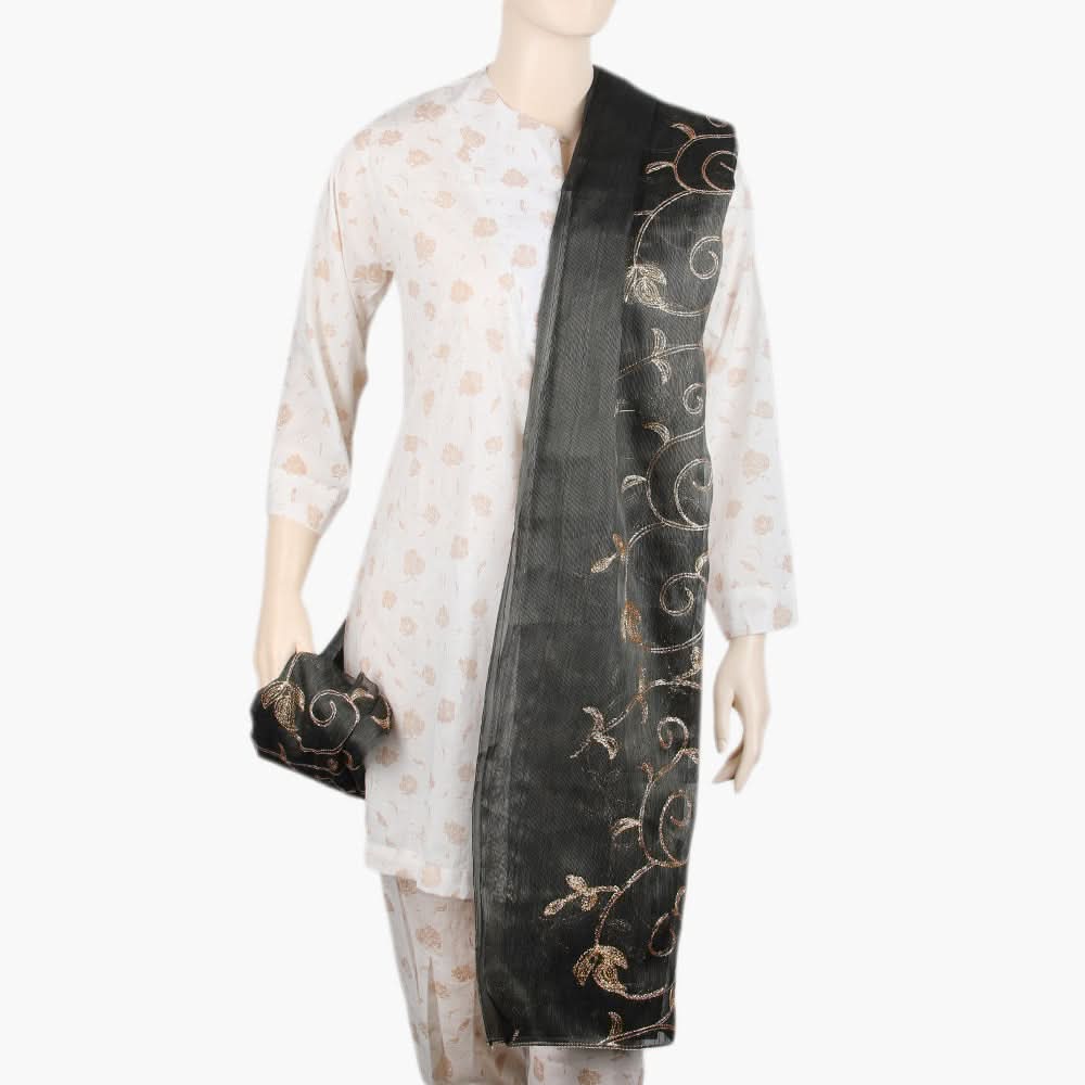 Women's Masoori Zari Dupatta - Dark Grey, Women Dupatta, Chase Value, Chase Value